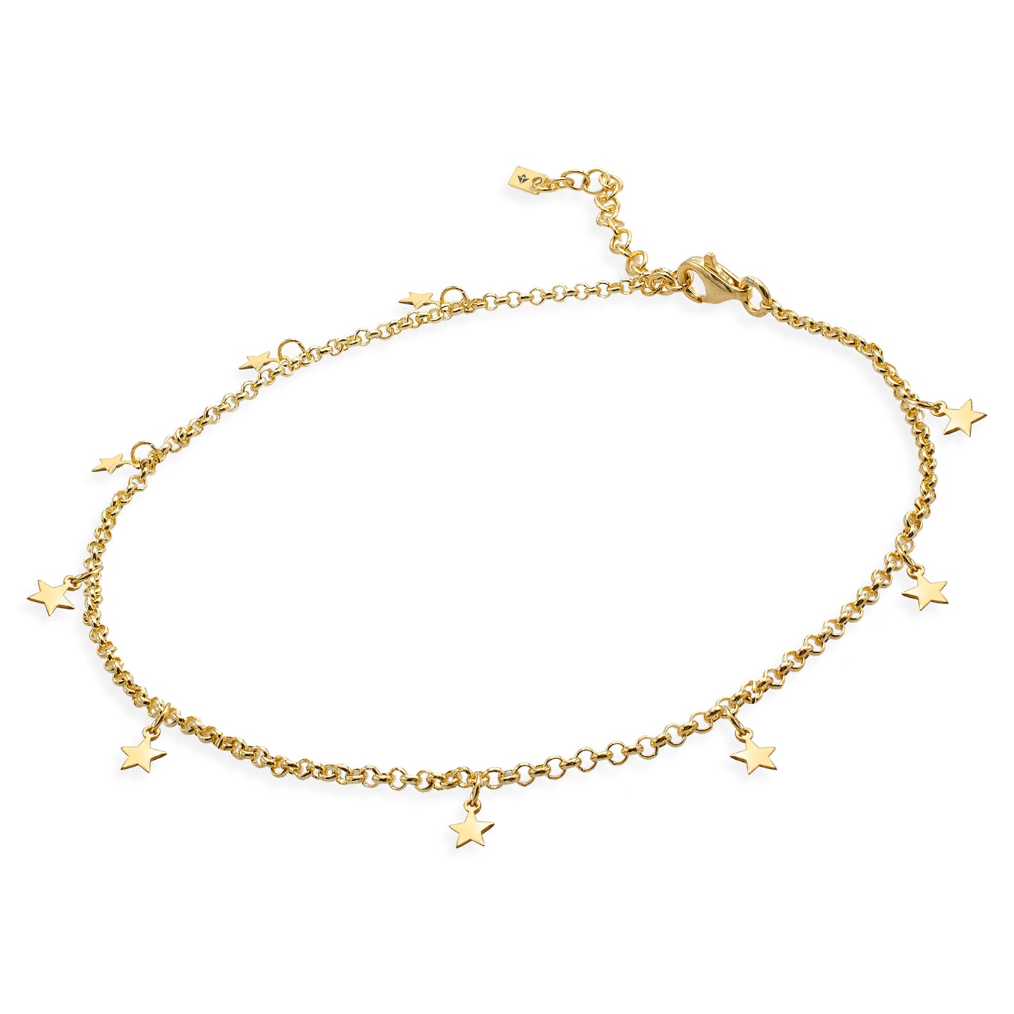 Bratara de picior argint cu stele Little Universe - placata aur galben 18K
