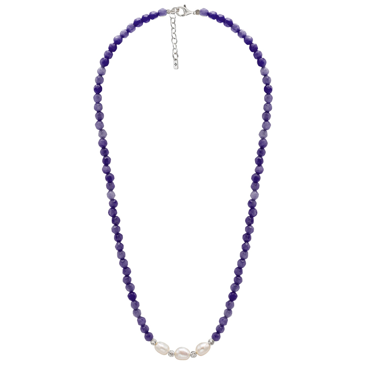 Colier perle si pietre argint Purple Sand