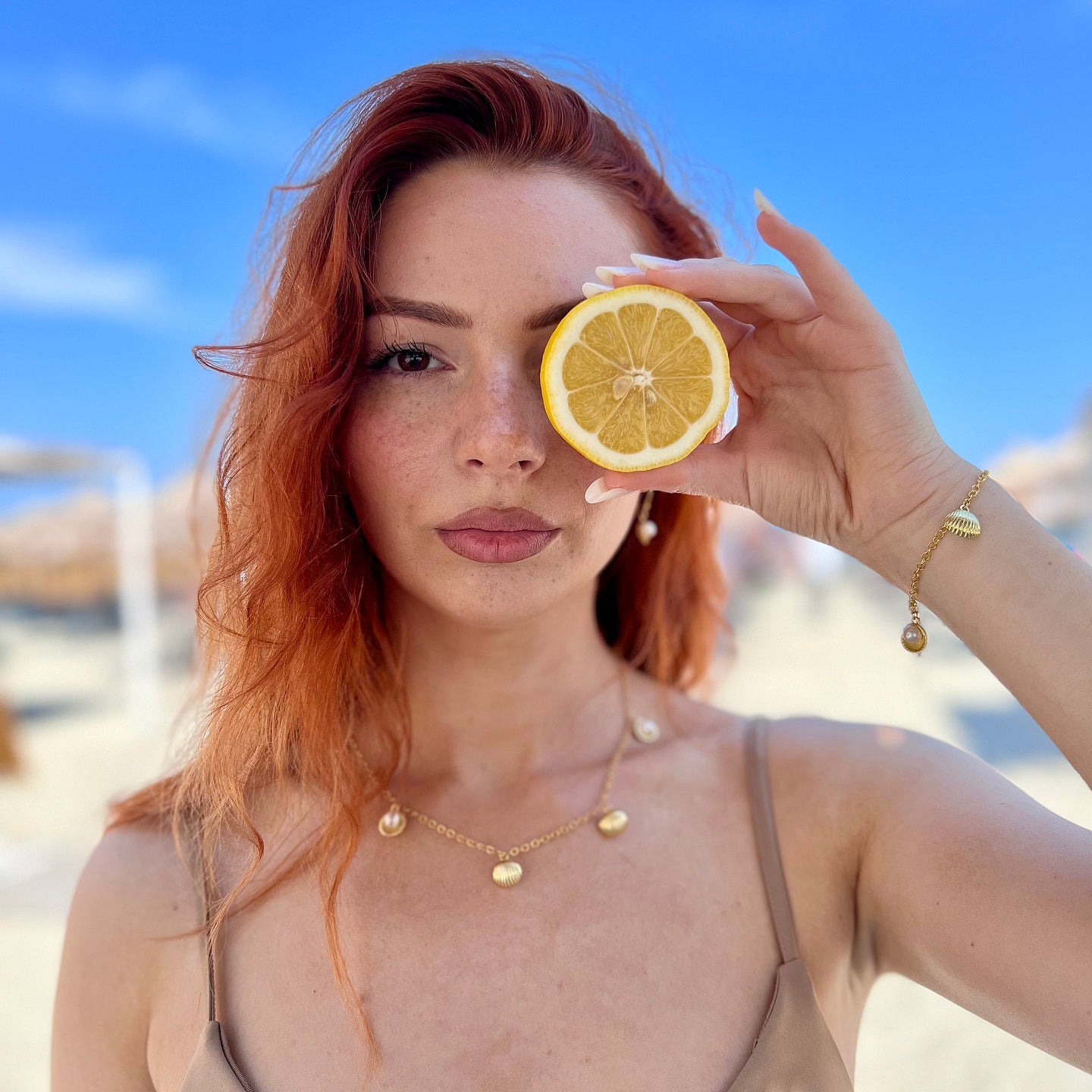 Lantisor argint cu scoici si perle Seashell Story