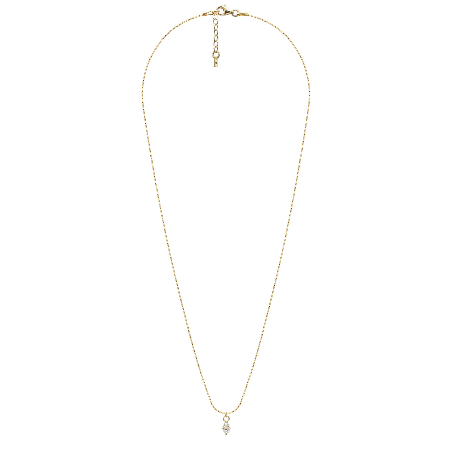 Lantisor argint cu pietre zirconiu Too Bright - placat aur galben 18K