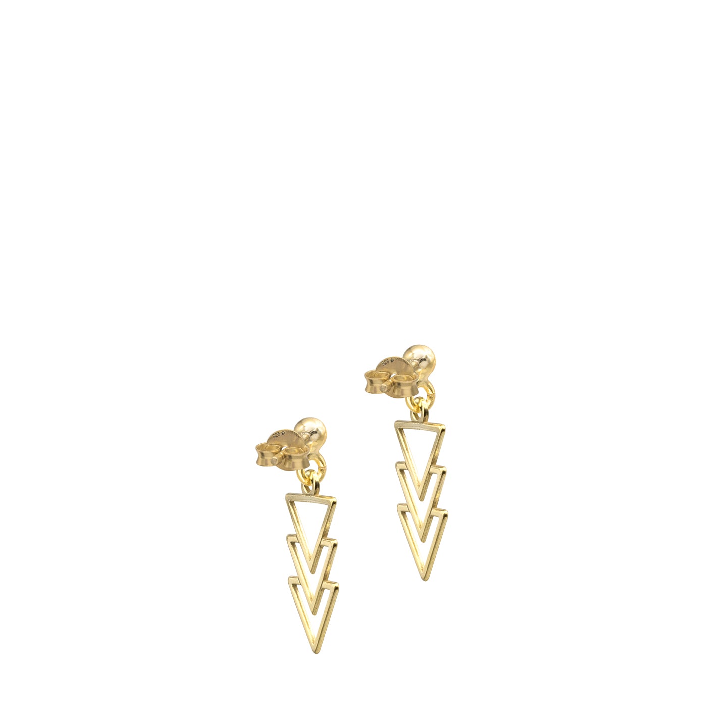 Cercei argint geometrici RightPath - placati aur galben 18K
