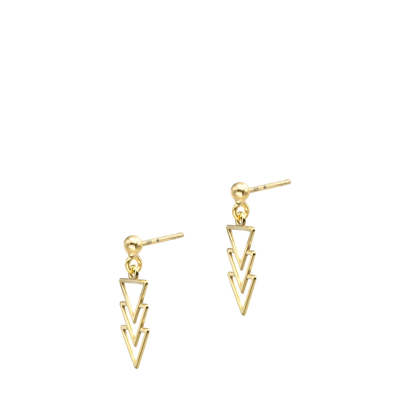 Cercei argint geometrici RightPath - placati aur galben 18K