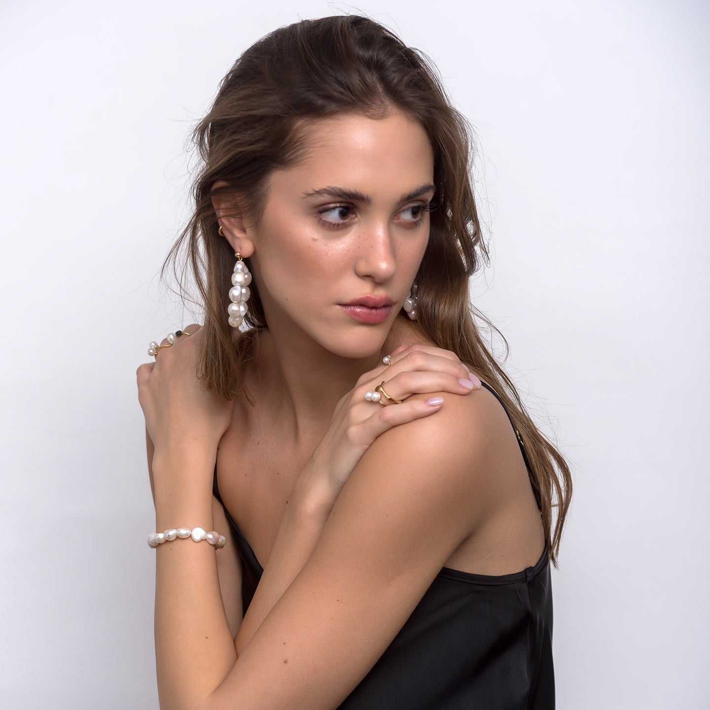 Bratara perle argint I am Woman - placata aur galben 18K