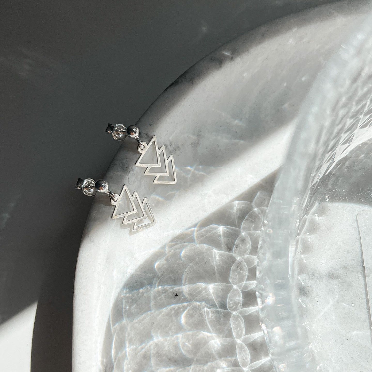 Cercei argint geometrici RightPath - placati aur galben 18K