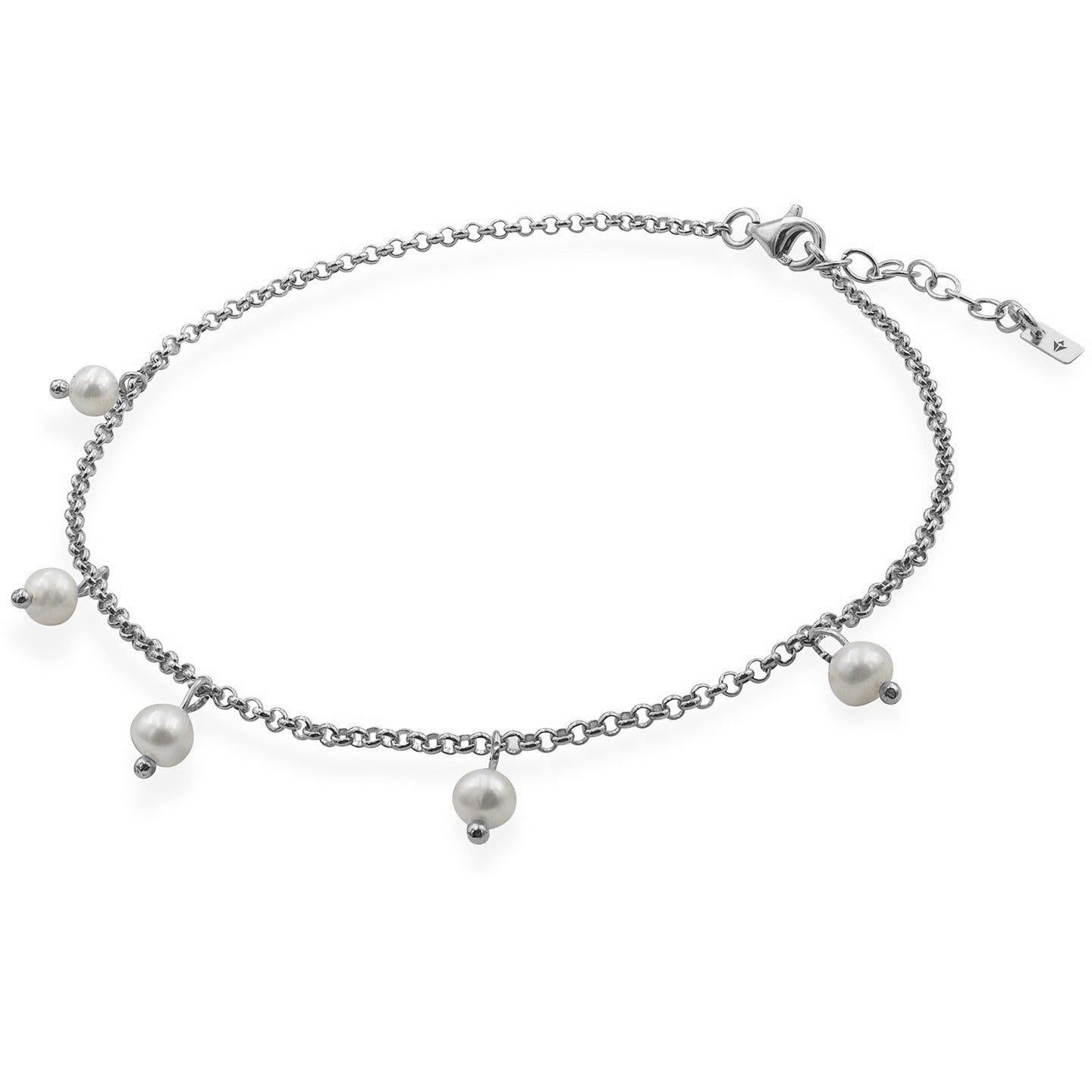 Bratara de picior argint cu perle Lady o'clock