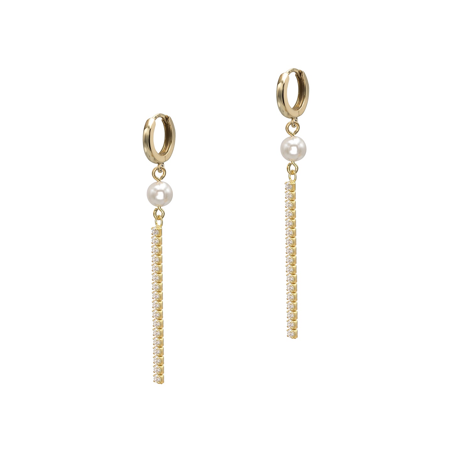 Cercei lungi argint cu pietre Astonishing - placati aur galben 18K