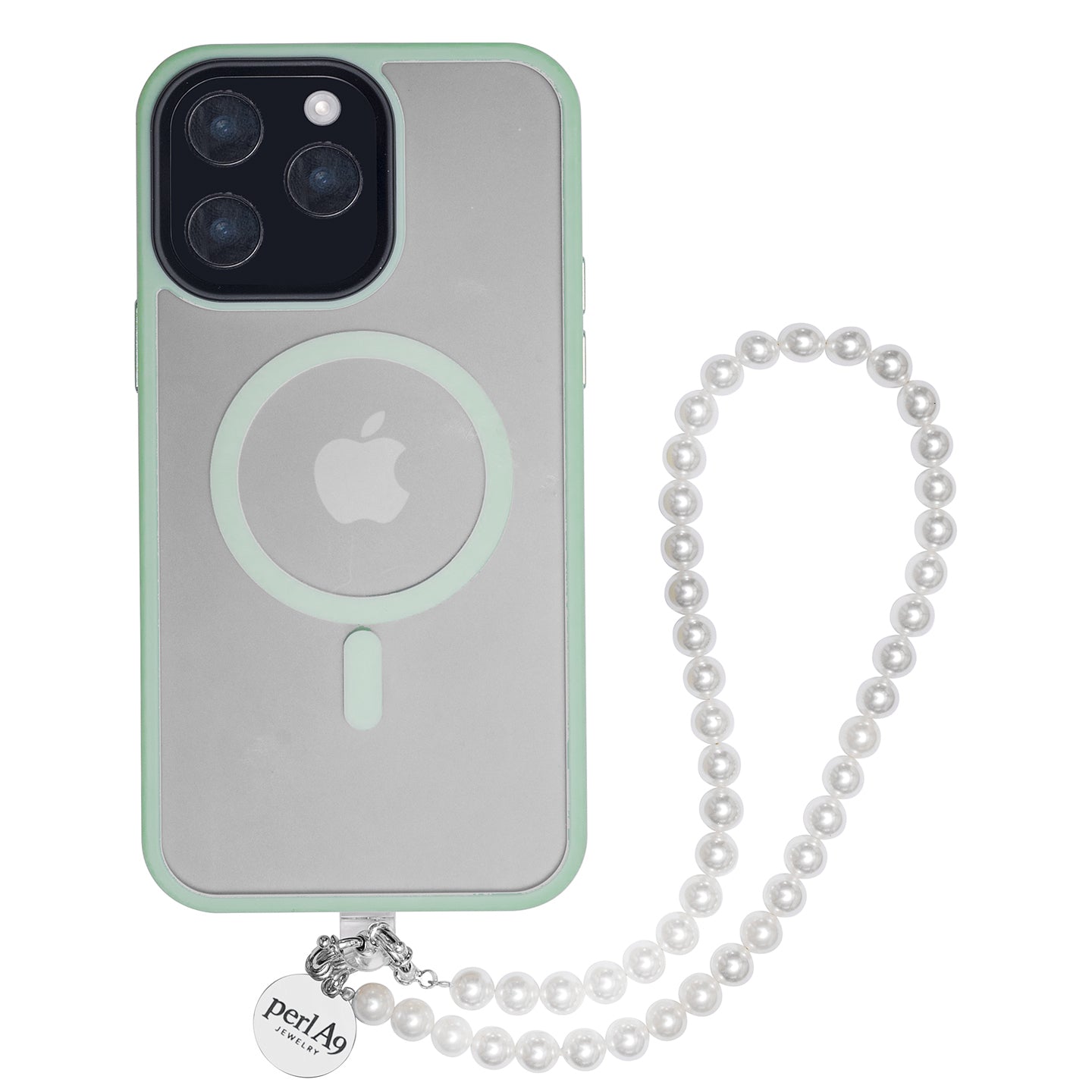 Perla9 Lant telefon / Colier / Curea THE CLASSY accesoriu multifunctional din perle scoica - placat cu aur galben