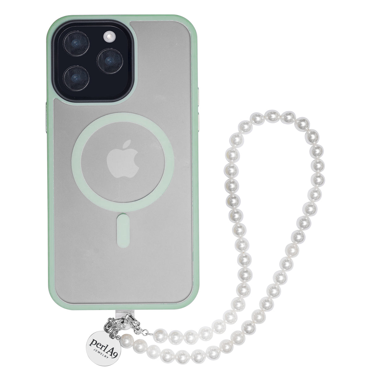 Perla9 Lant telefon / Colier / Curea THE CLASSY accesoriu multifunctional din perle scoica - placat cu argint