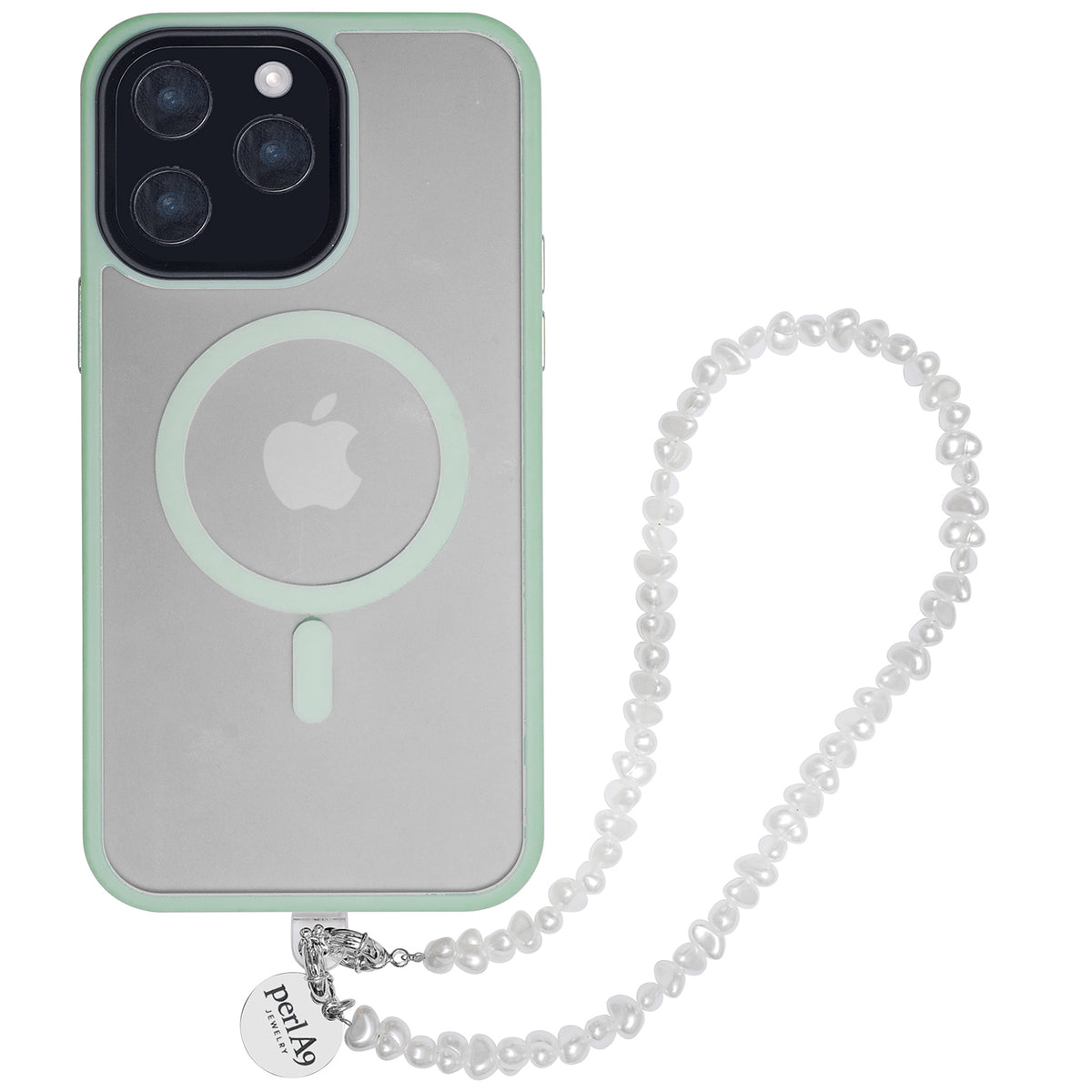 Perla9 Maner telefon / Colier THE TWIST accesoriu multifunctional din perle sintetice - placat cu argint