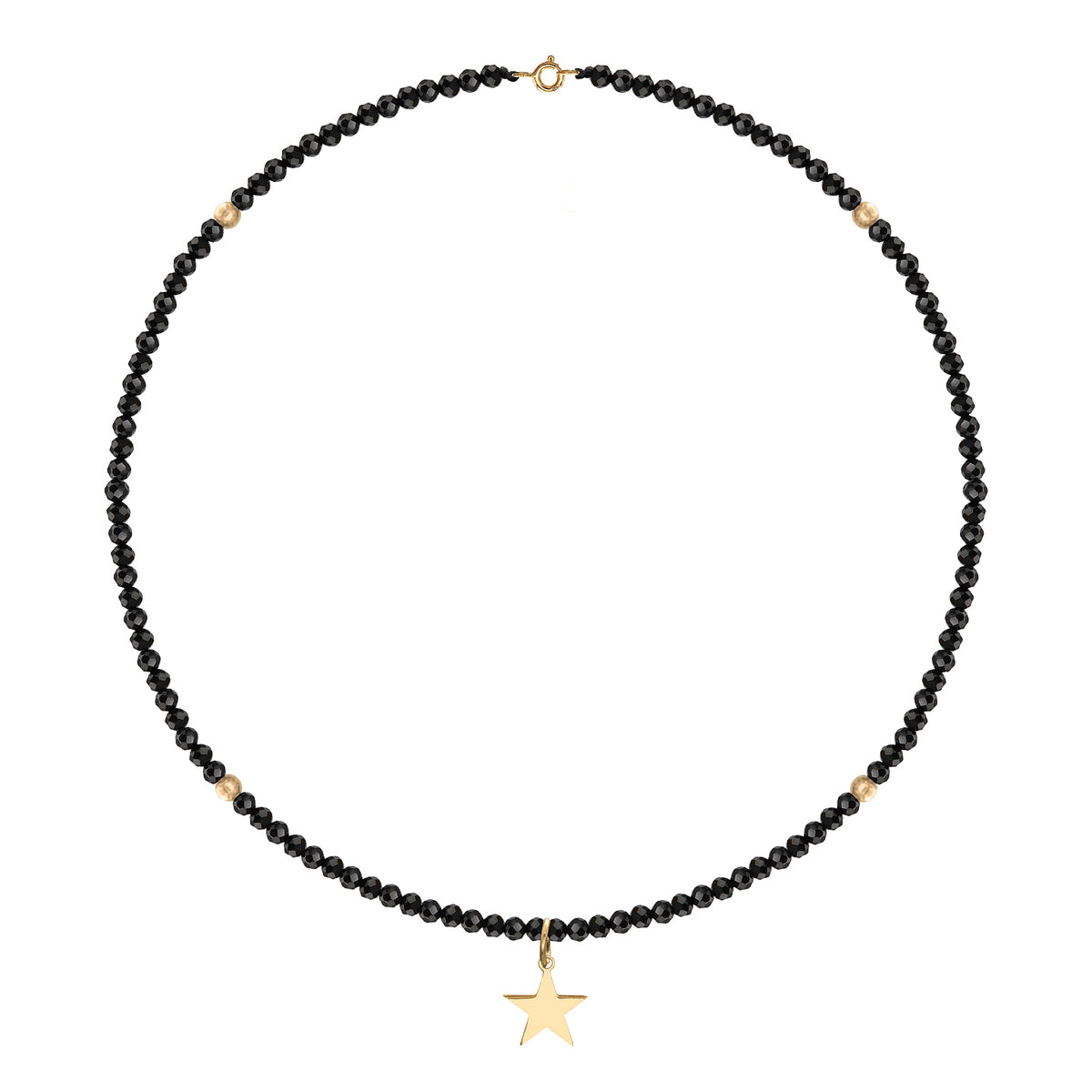 Colier aur cu pietre negre Majestic stea