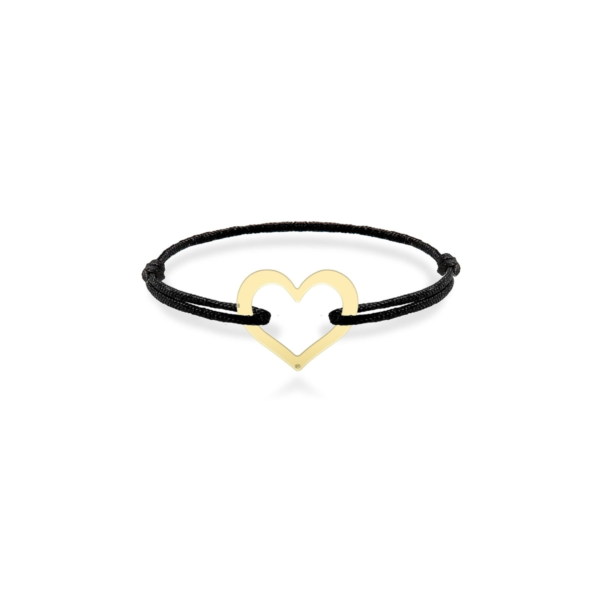 Inel Martisor Aur 14K, snur reglabil si inima decupata