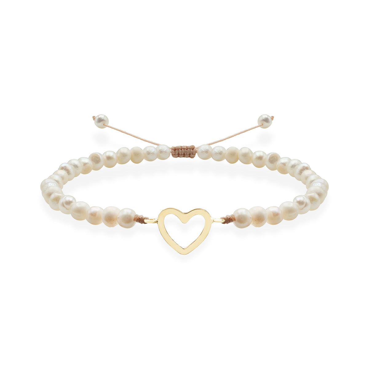 Bratara Aur 14K Premium dama - perle de cultura si inima