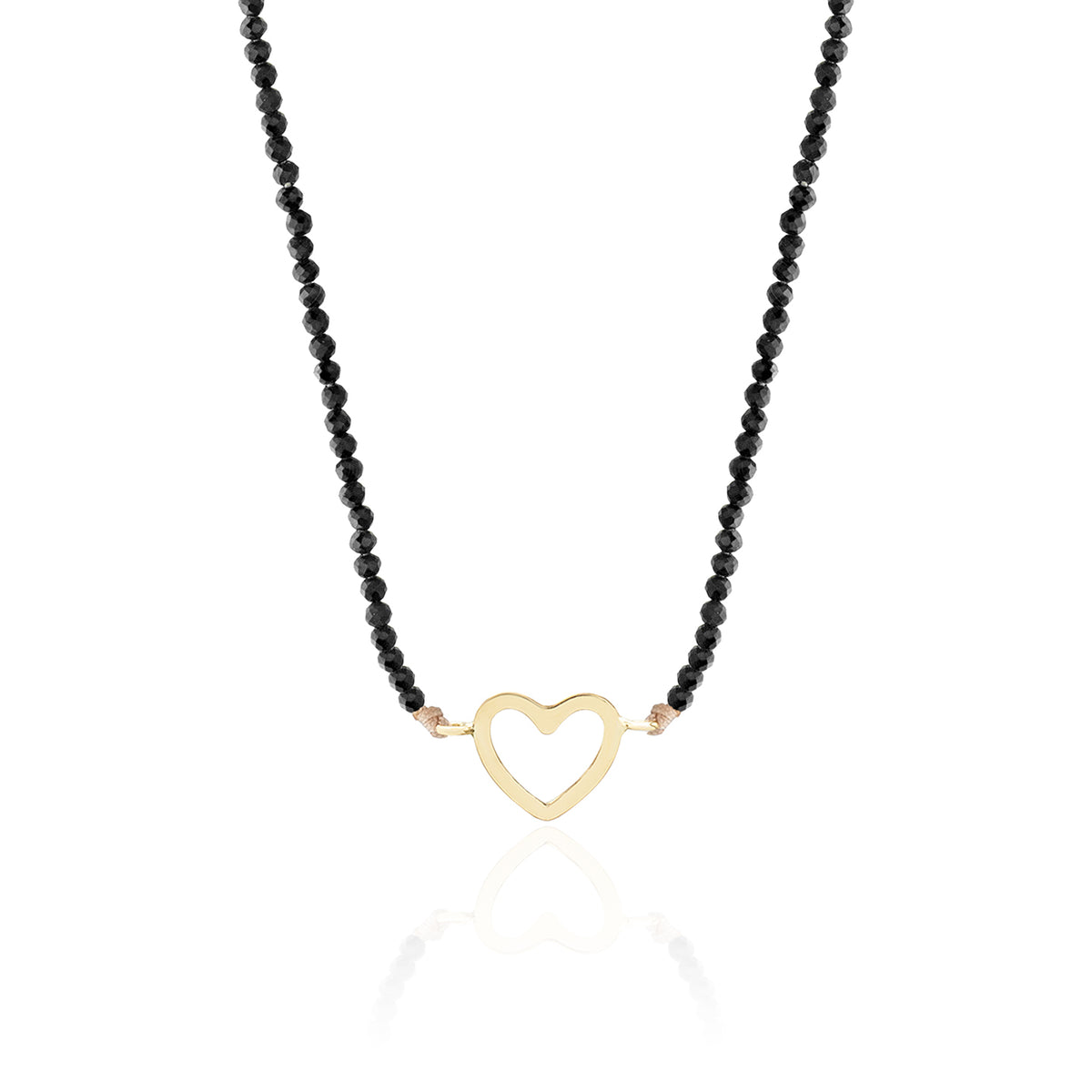Colier reglabil Aur 14K Premium dama - snur, spinel si inima