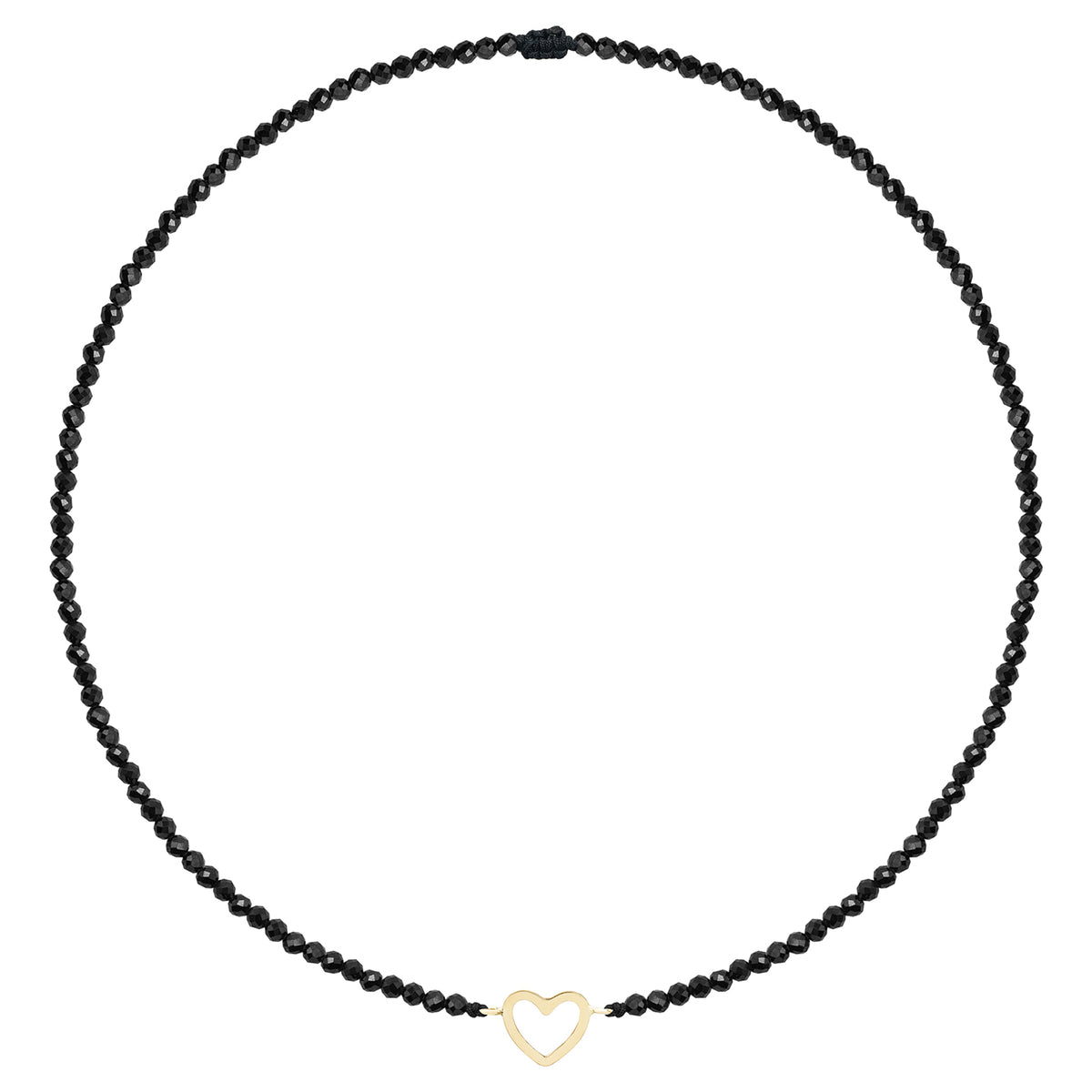 Colier reglabil Aur 14K Premium dama - snur, spinel si inima