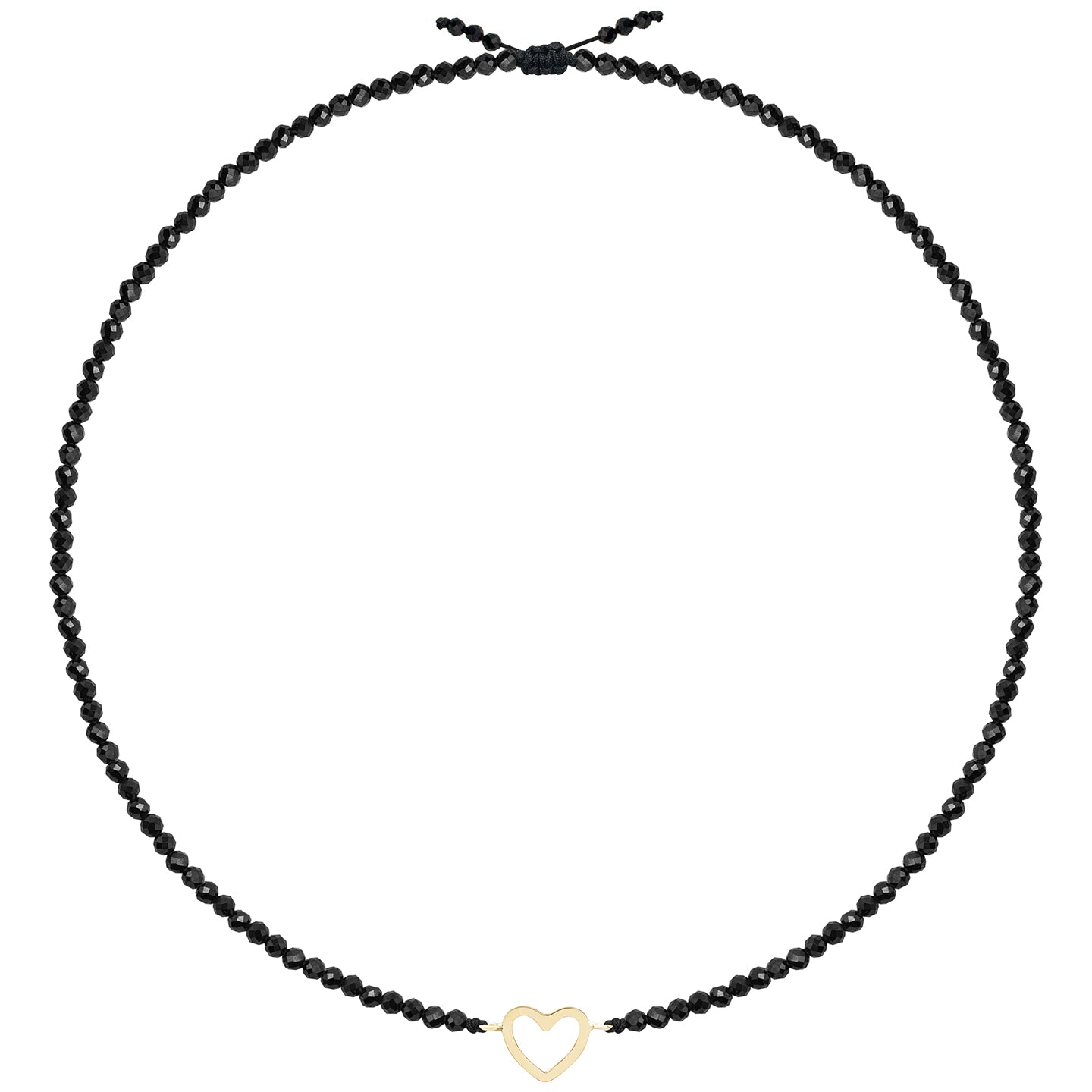 Colier reglabil Aur 14K Premium dama - snur, spinel si inima