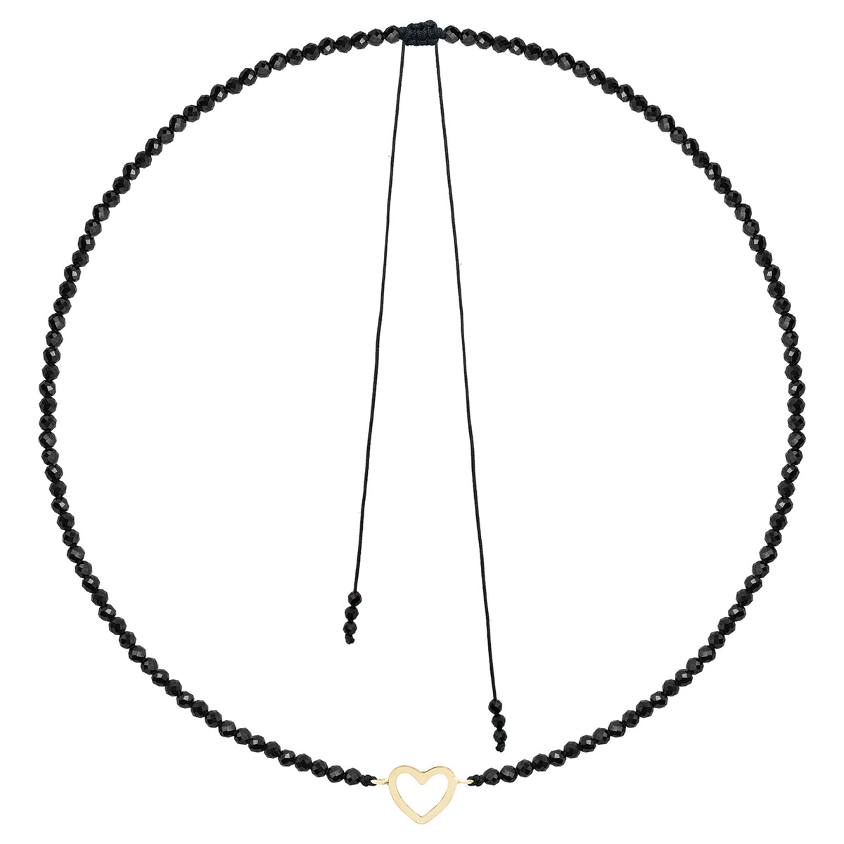 Colier reglabil Aur 14K Premium dama - snur, spinel si inima