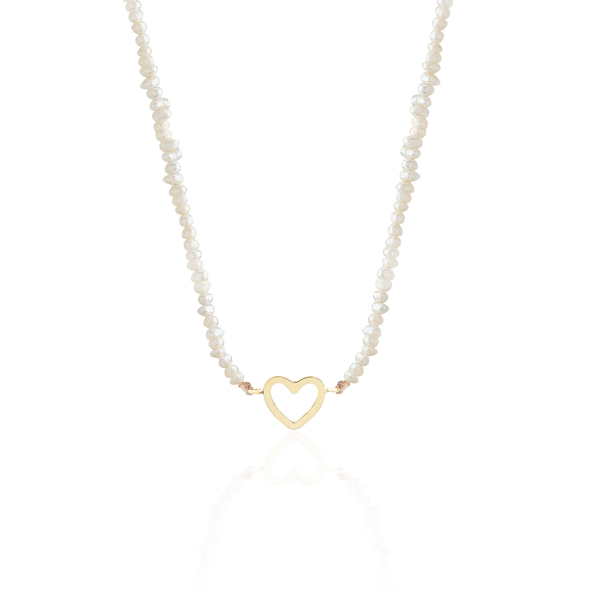 Colier reglabil Aur 14K Premium dama - snur, perle de cultura si inima
