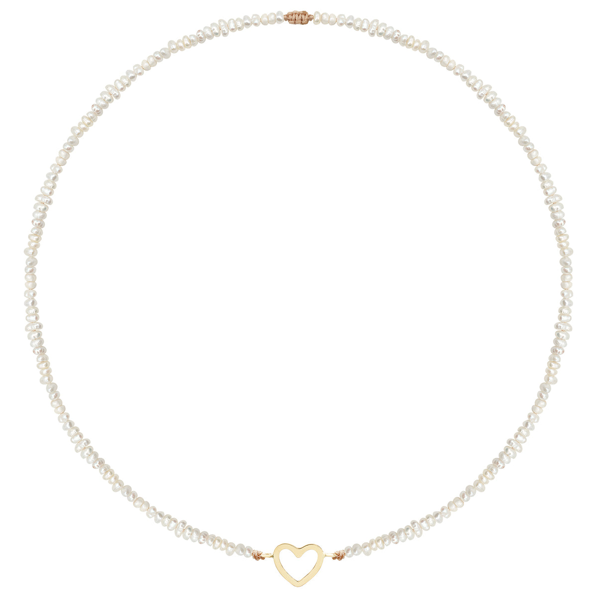 Colier reglabil Aur 14K Premium dama - snur, perle de cultura si inima