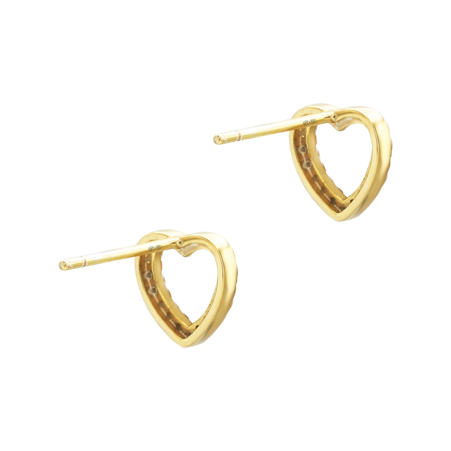 Cercei Argint 925 Premium dama - contur inima cu zirconii