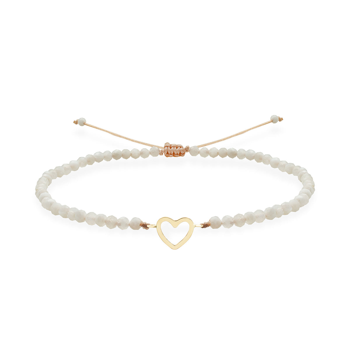 Bratara Aur 14K Premium dama - piatra lunii si inima (14 mm)