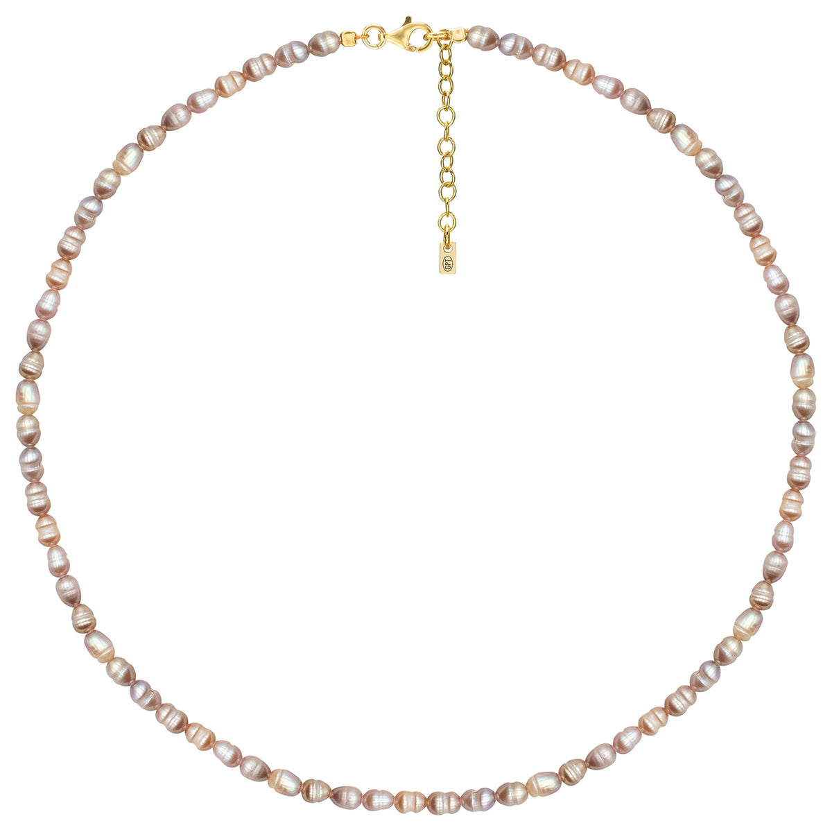 Colier Argint 925 Premium - perle de cultura roz - placat cu aur galben