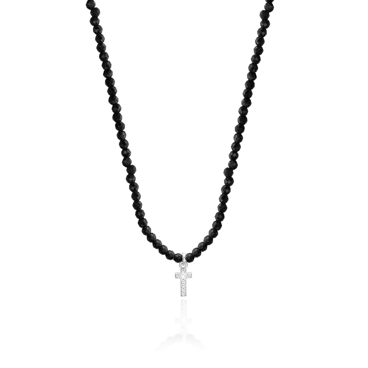Colier Argint 925 Premium - spinel si cruce zirconii ( 9mm )