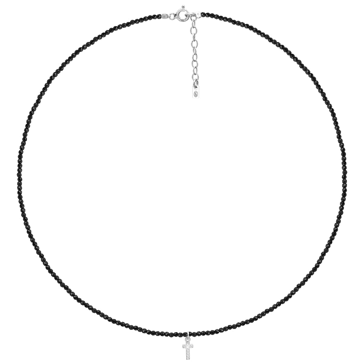 Colier Argint 925 Premium - spinel si cruce zirconii ( 9mm )