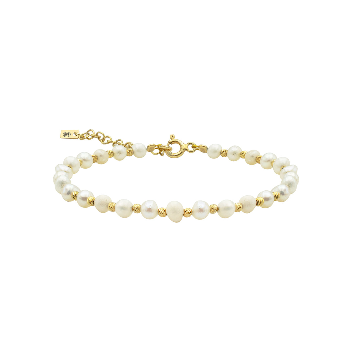 Bratara Argint 925 Premium dama - bilute si perle de cultura - placata cu aur galben