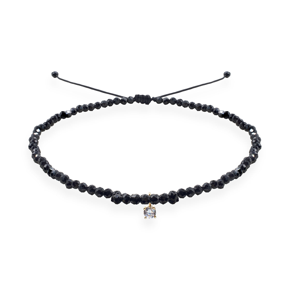 Bratara aur cu pietre negre Obsidian Kiss