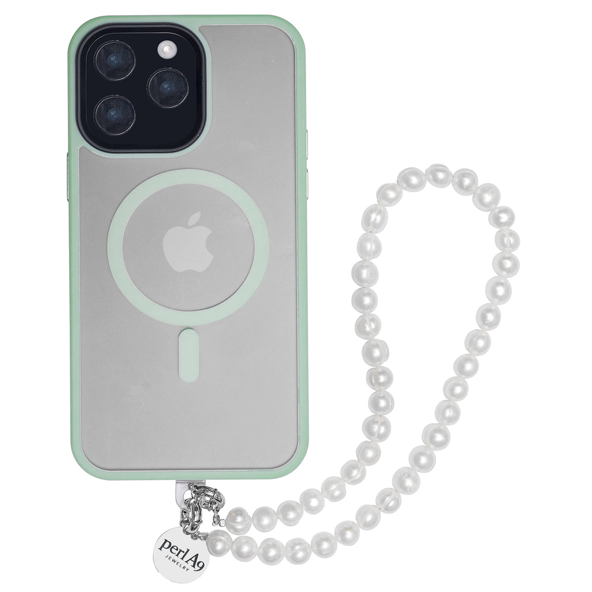 Perla9 Lant telefon / Colier / Curea THE NATURAL accesoriu multifunctional din perle de cultura - placat cu argint