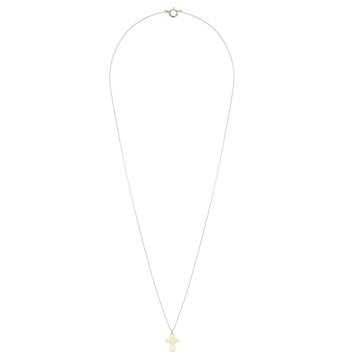 Lantisor cu fir transparent si pandantiv aur Chic Cross