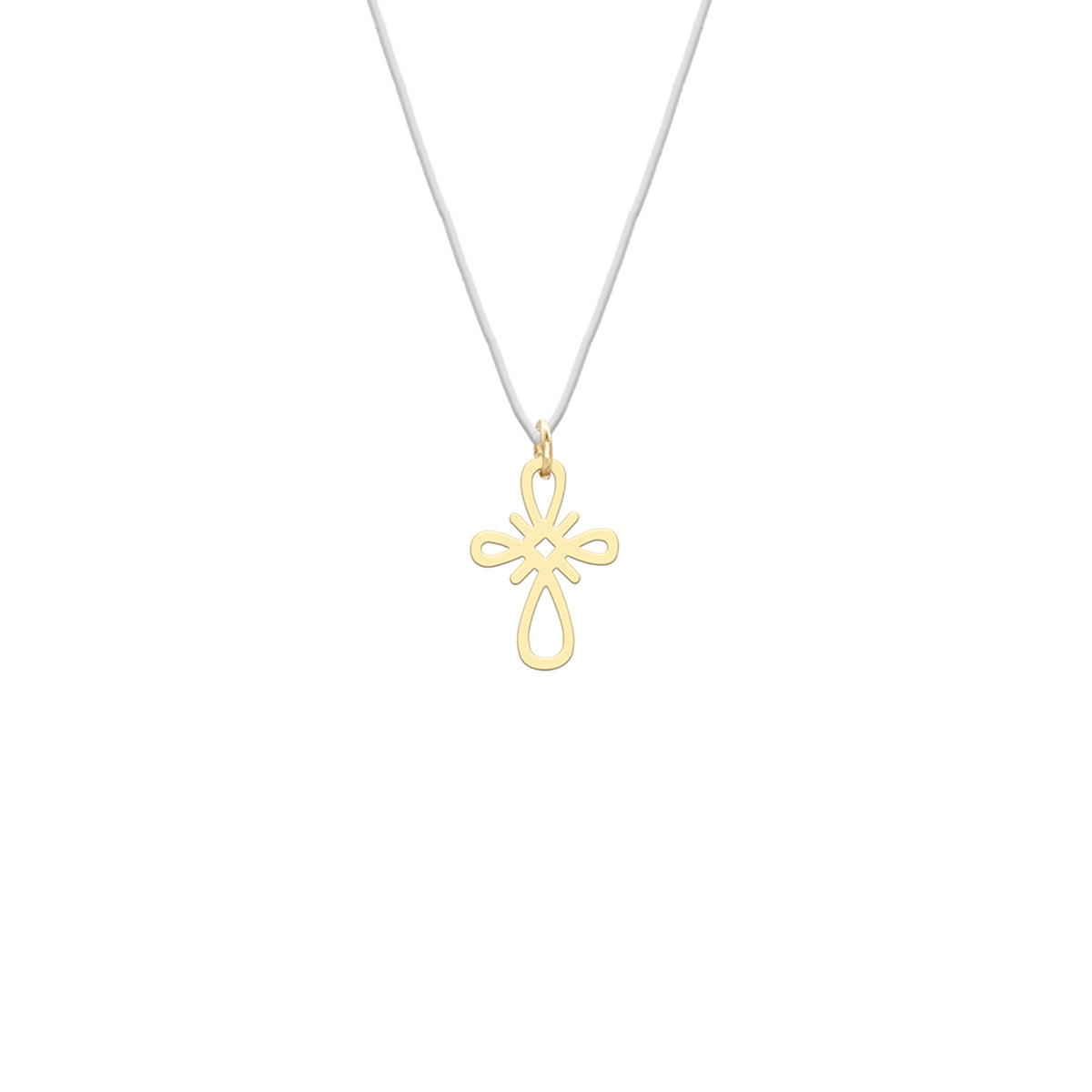 Lantisor cu fir transparent si pandantiv aur Chic Cross