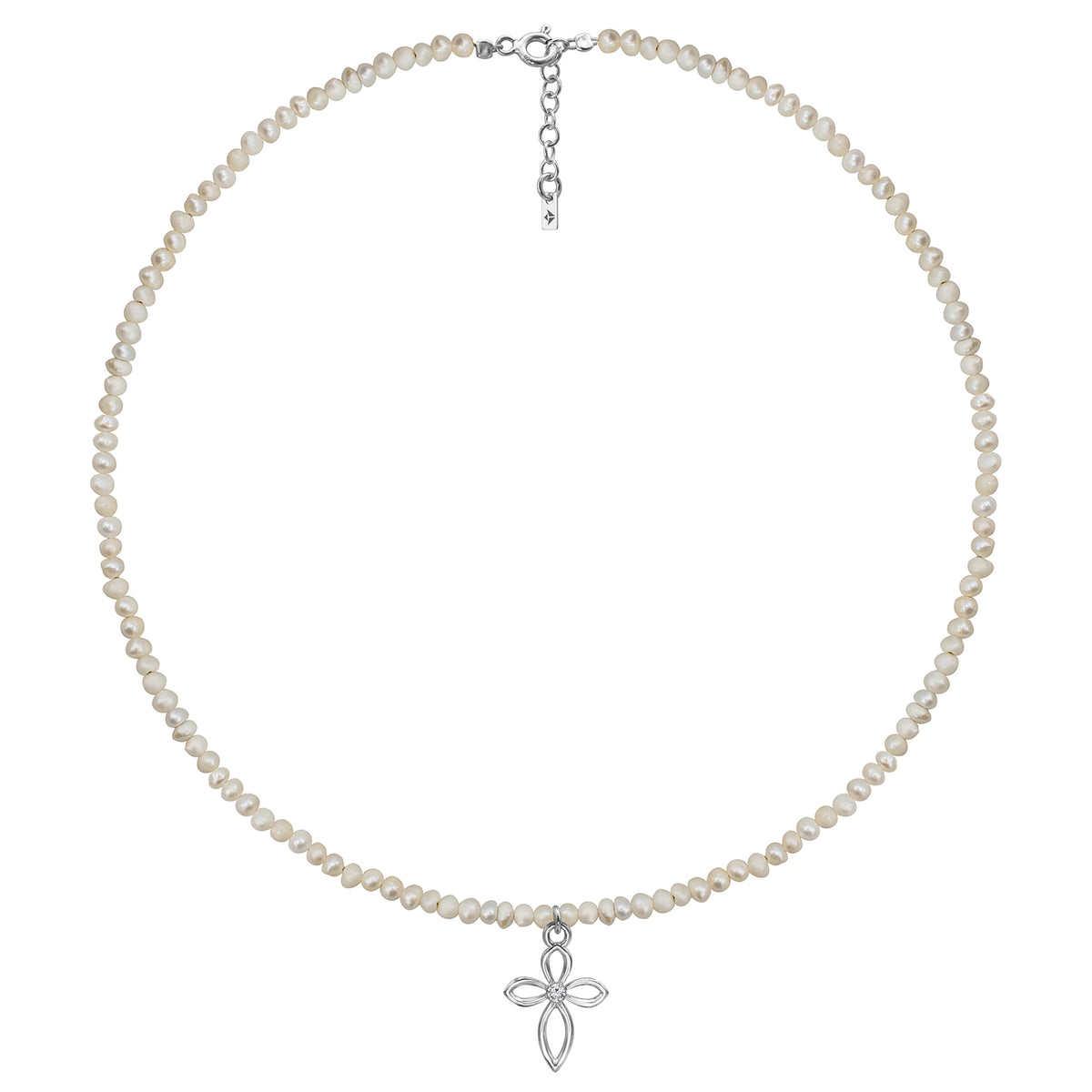Colier perle si cruce argint Royal Pearl
