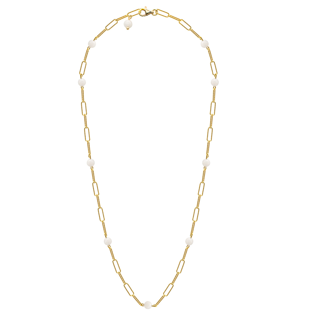 Lantisor argint cu pietre Moonlit Elegance - placat aur galben 18 K