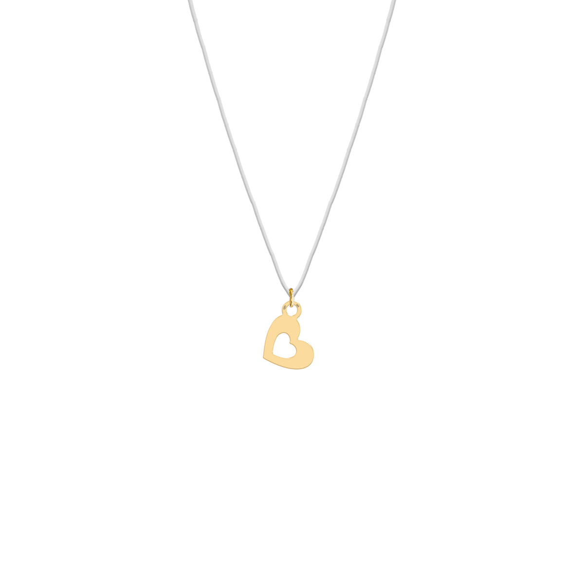 Lantisor cu fir transparent si pandantiv aur Gold Heart