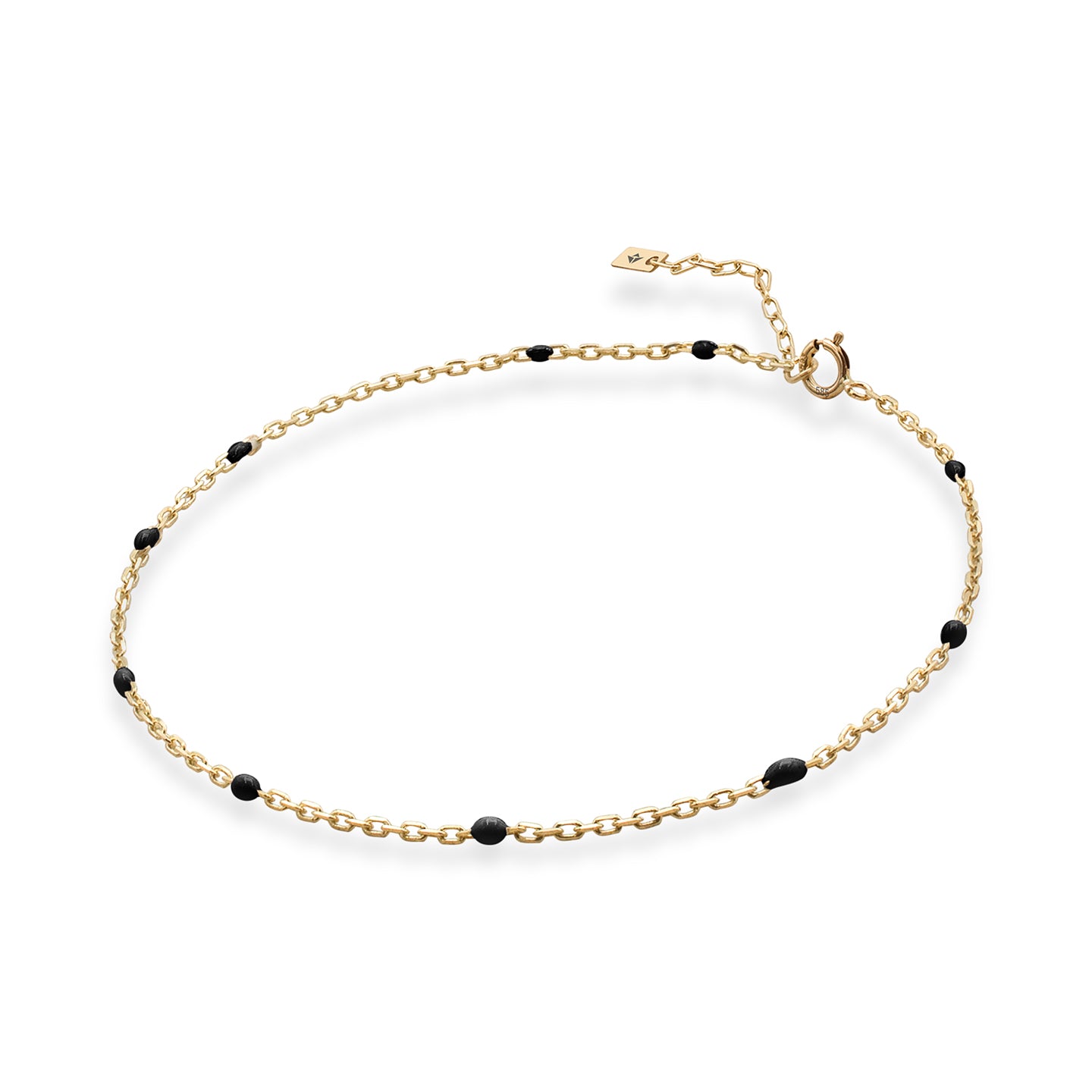 Bratara rozariu negru, aur, Chic Necklace