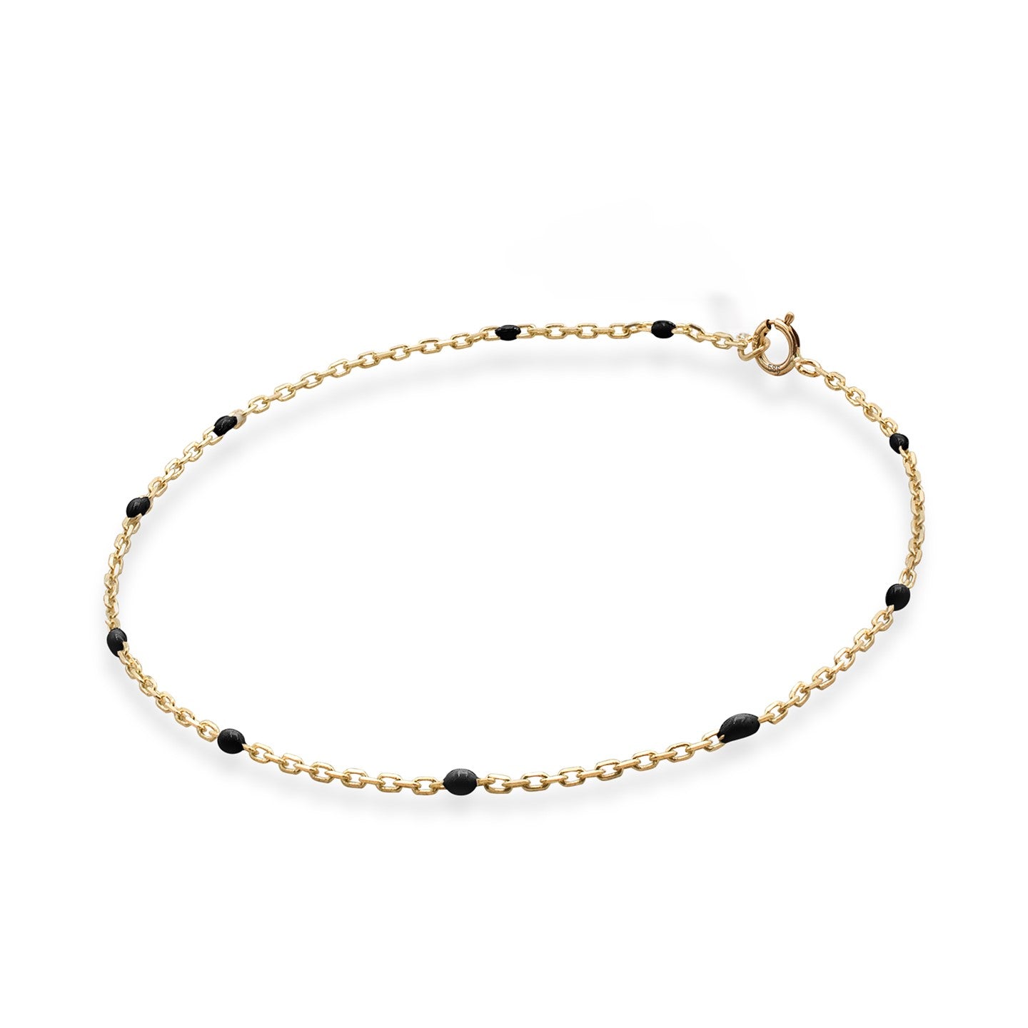 Bratara rozariu negru, aur, Chic Necklace