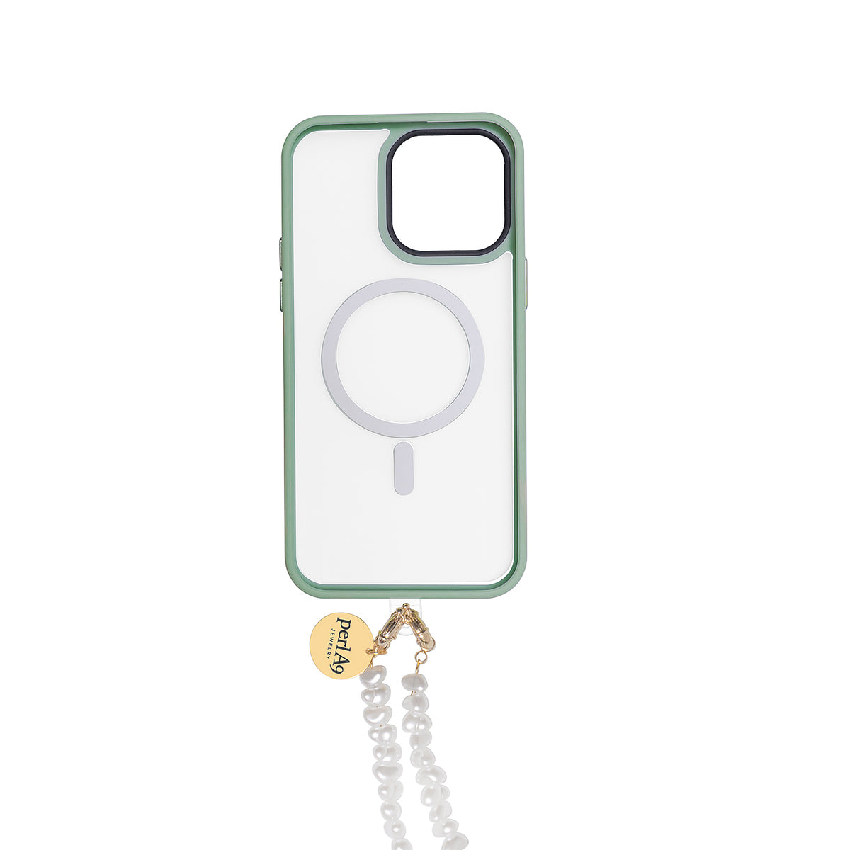 Perla9 Maner telefon / Colier THE TWIST accesoriu multifunctional din perle sintetice - placat cu aur galben