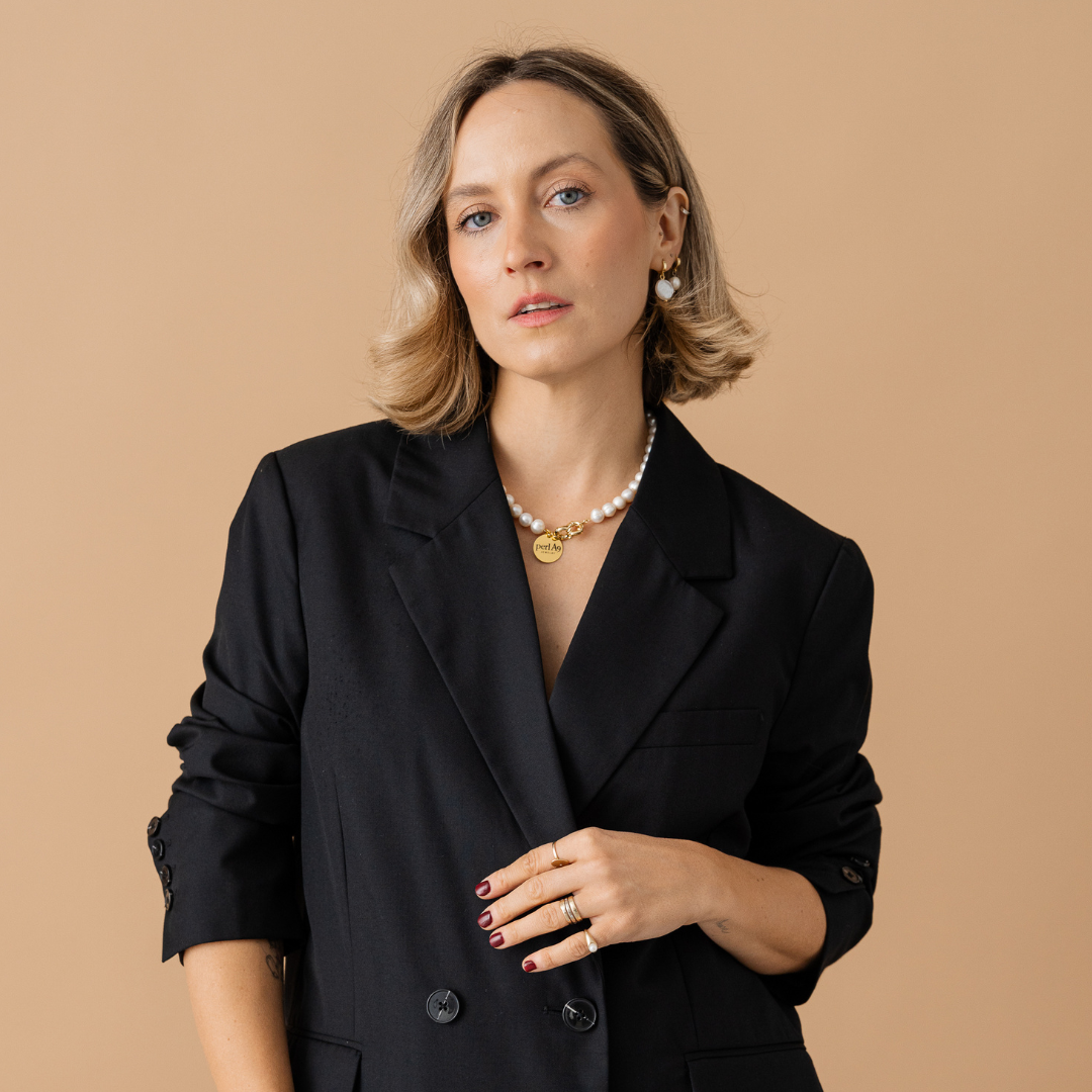 Perla9 Lant telefon / Colier / Curea THE NATURAL accesoriu multifunctional din perle de cultura - placat cu aur galben