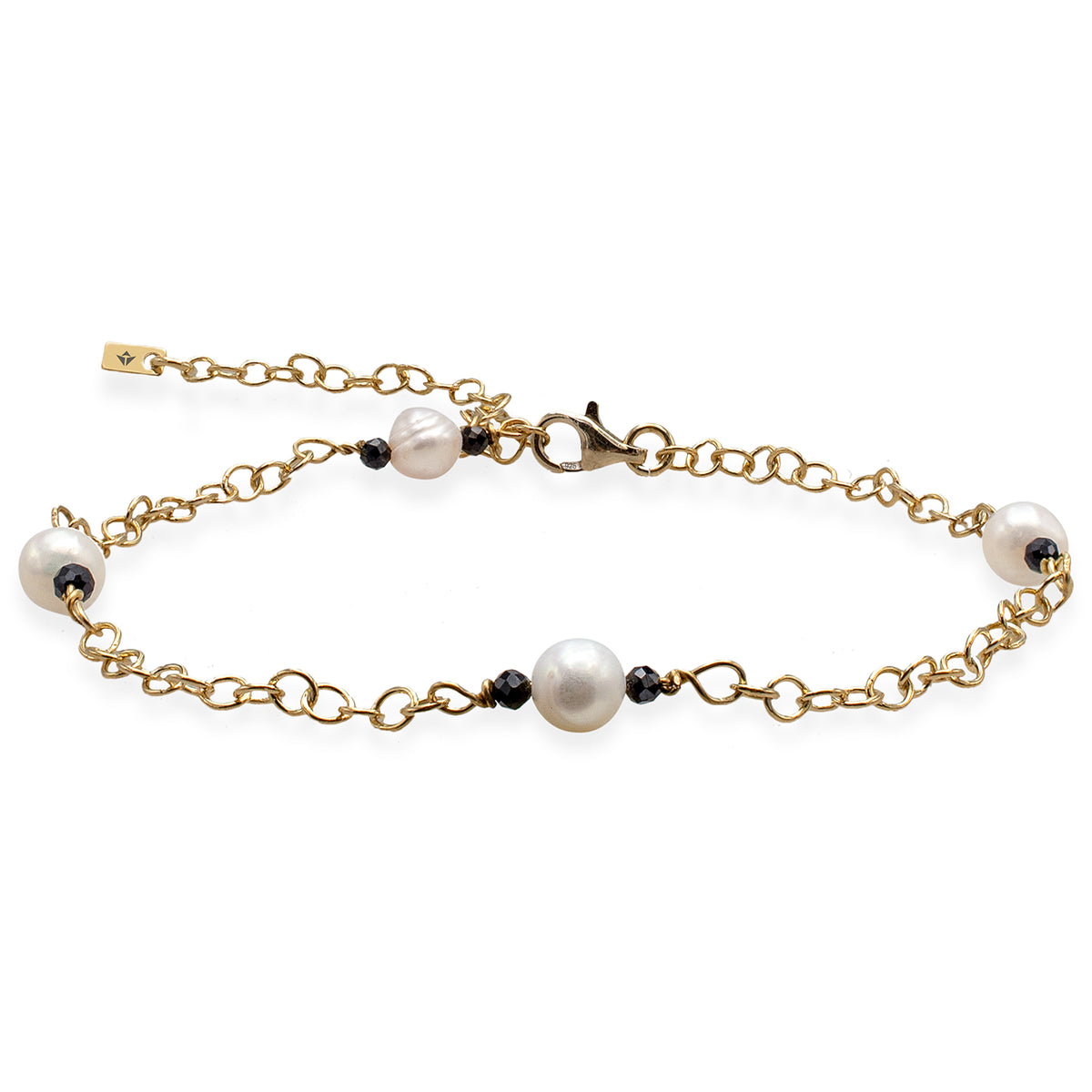 Bratara argint cu perle Simply Elegant - placata aur galben 18K