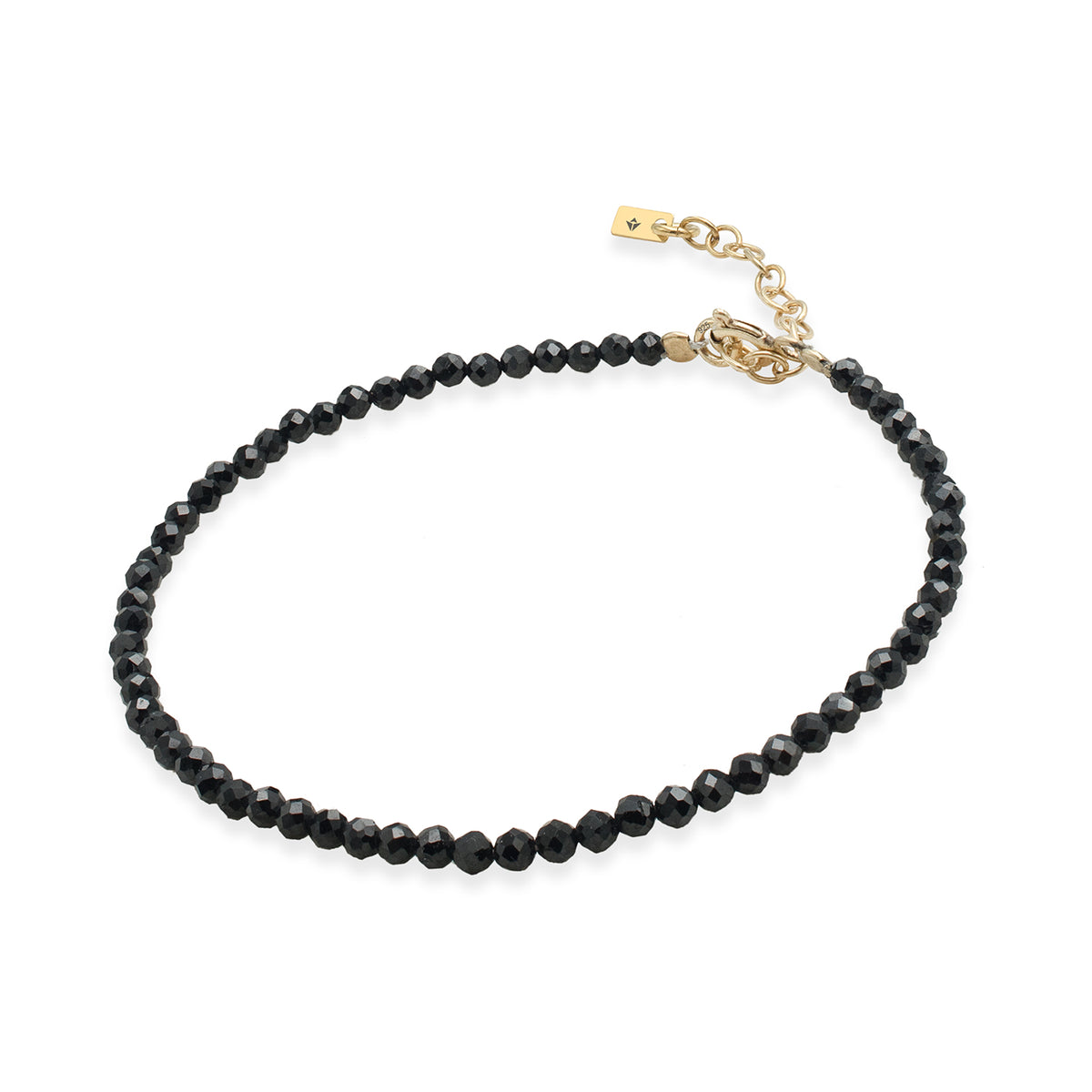 Bratara argint cu pietre negre Darkside - placata aur galben 18K