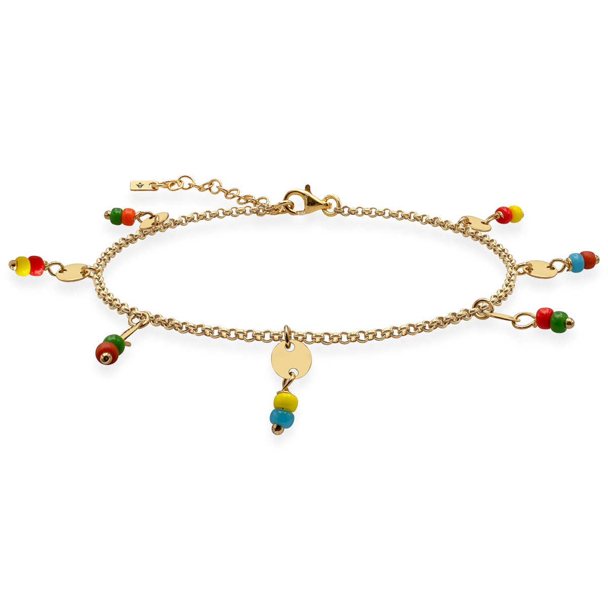 Bratara de picior argint Sun is Shining - placata aur galben 18K
