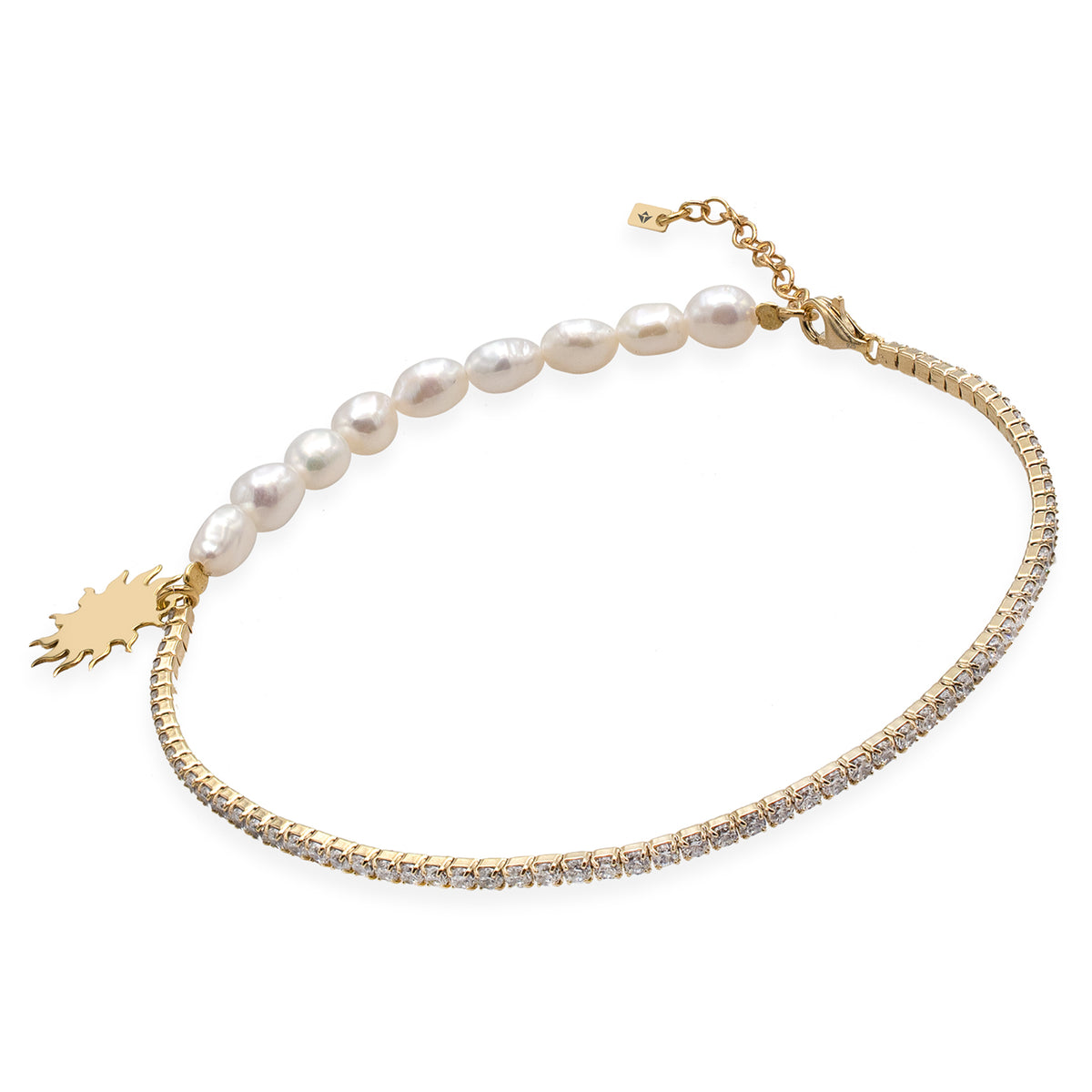 Bratara de picior argint Make You Shine - placata aur galben 18K