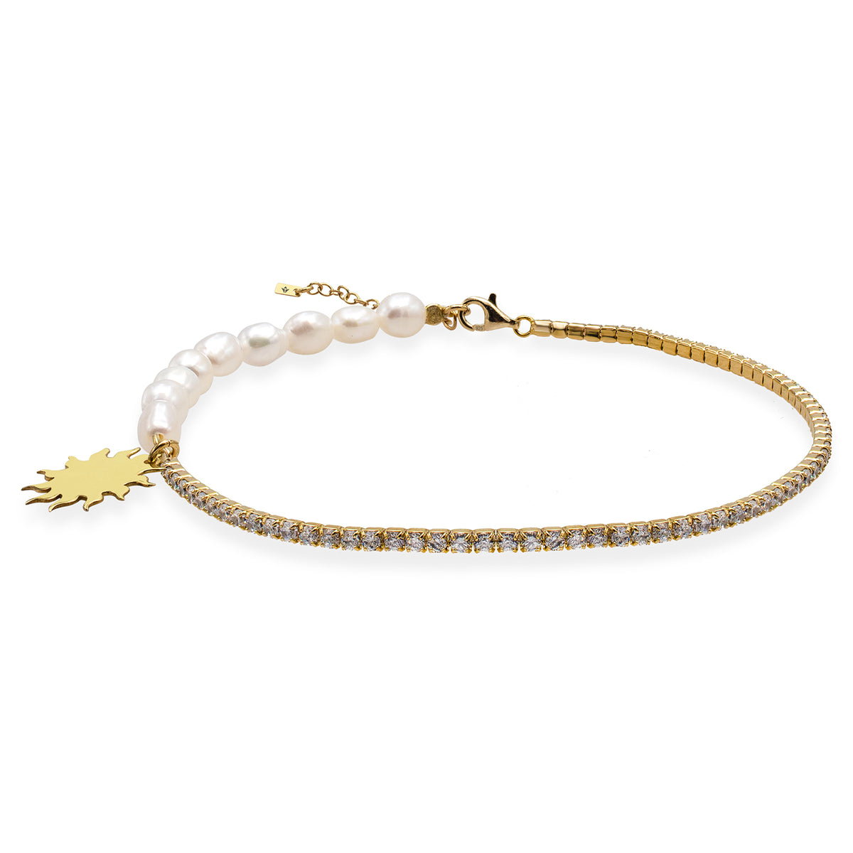Bratara de picior argint Make You Shine - placata aur galben 18K