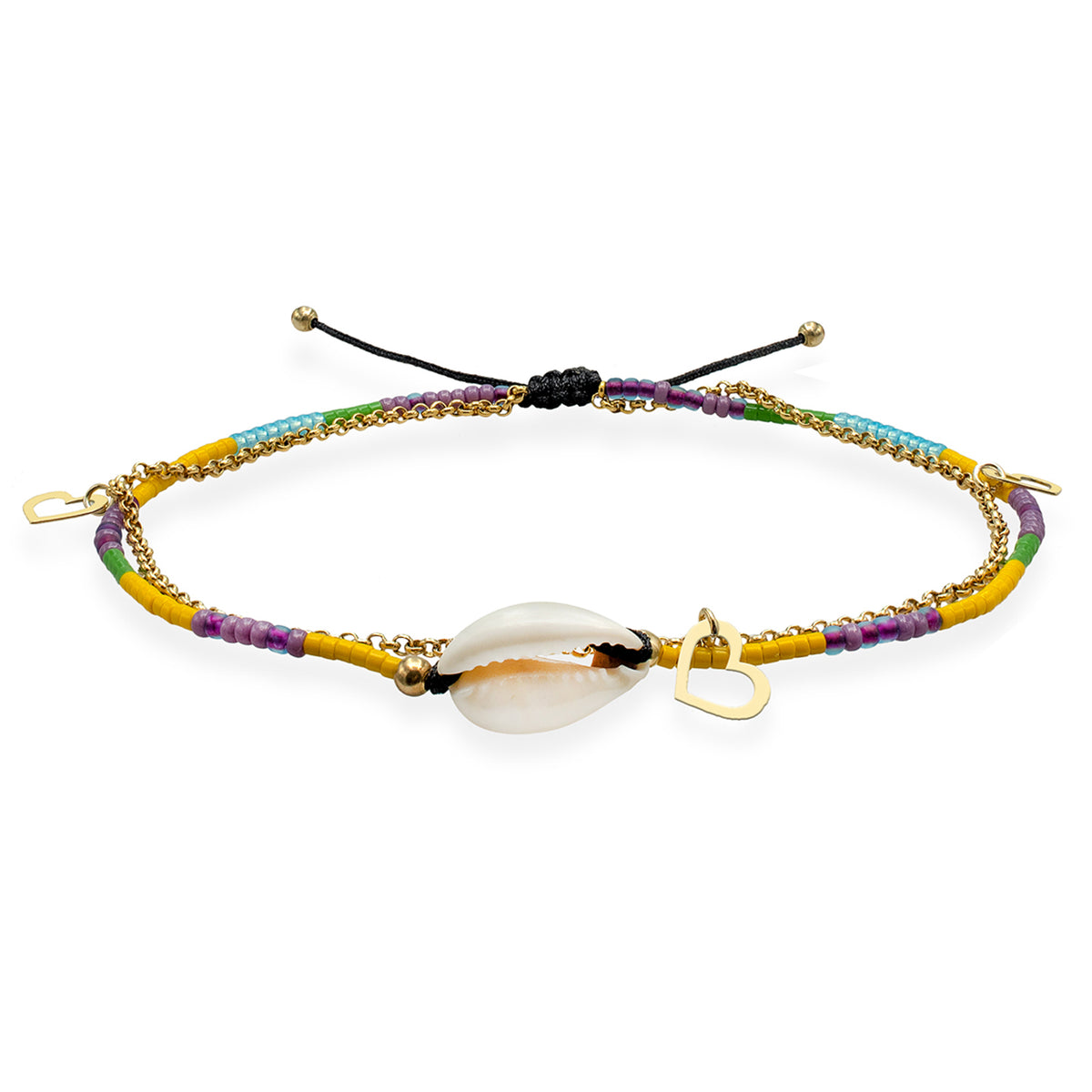 Bratara de picior argint cu scoica Heat Wave - placata aur galben 18K