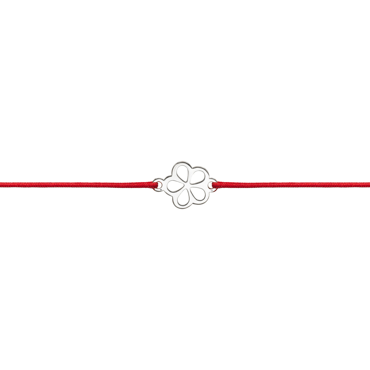 Bratara Martisor Argint 925, floare si snur rosu