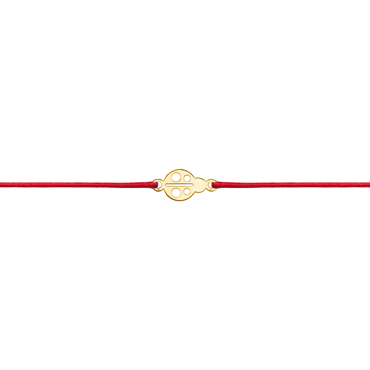 Bratara Martisor Argint 925, gargarita si snur rosu - placata aur galben 18K