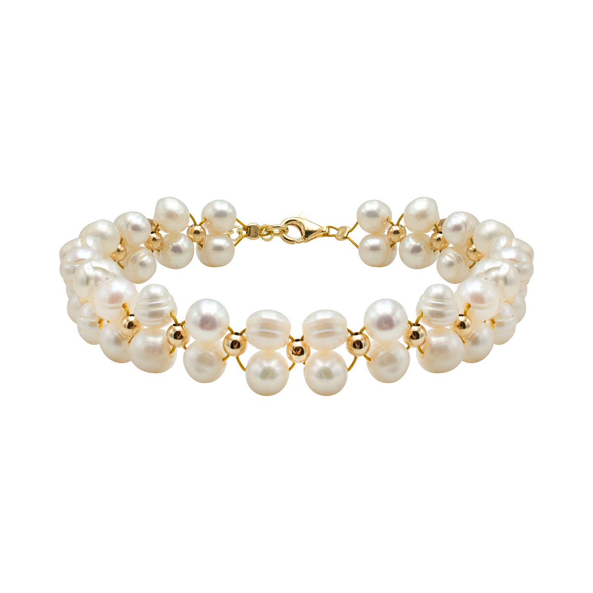 Bratara perle argint Bohemian Rhapsody - placata aur galben 18K