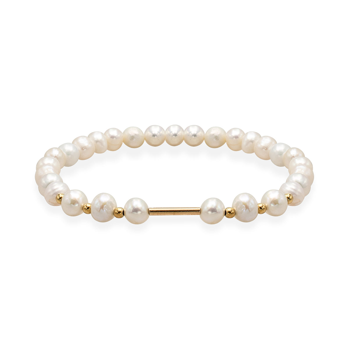 Bratara perle argint Where She Goes - placata aur galben 18K