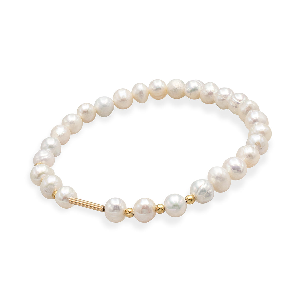 Bratara perle argint Where She Goes - placata aur galben 18K